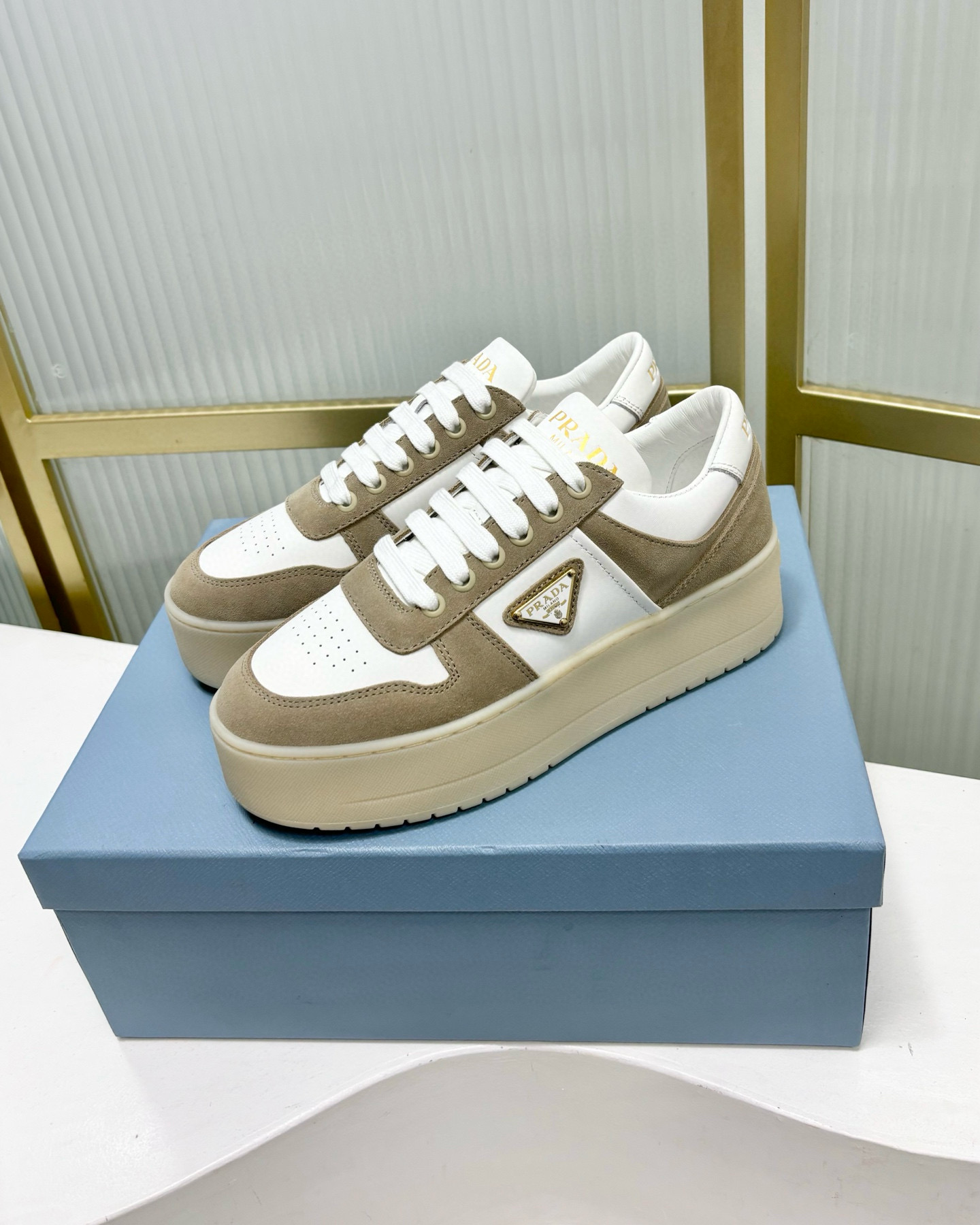 프라다 5cm 여자 스니커즈 신발 운동화