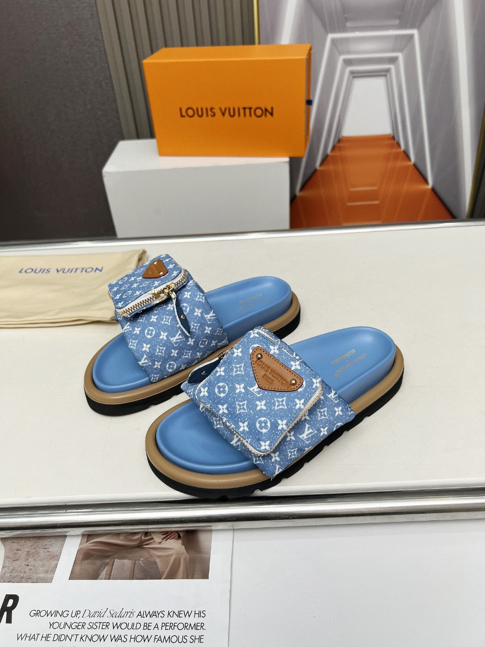 루이비통 남여 공용 슬리퍼 4cm