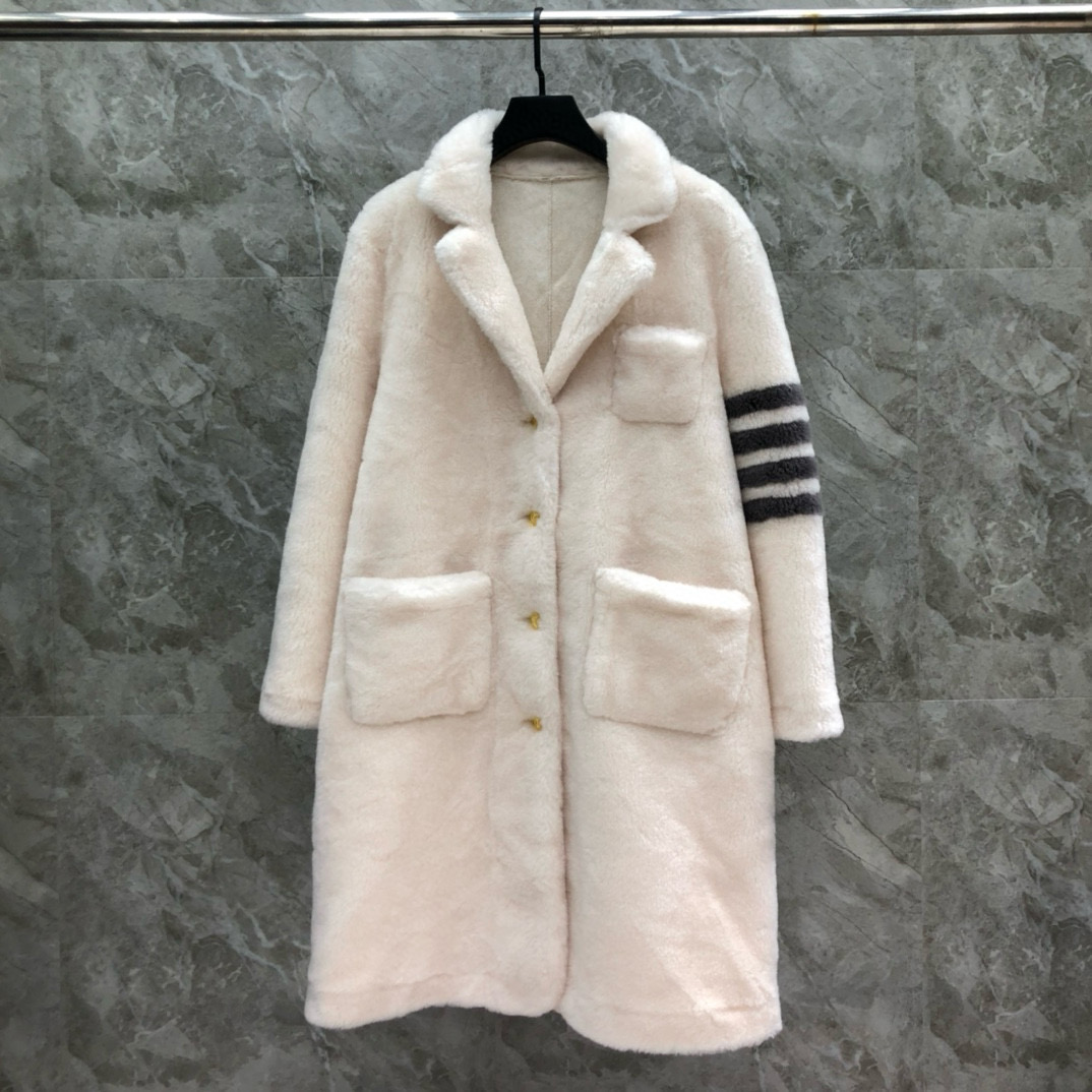 톰브라운 여자 양털 코트