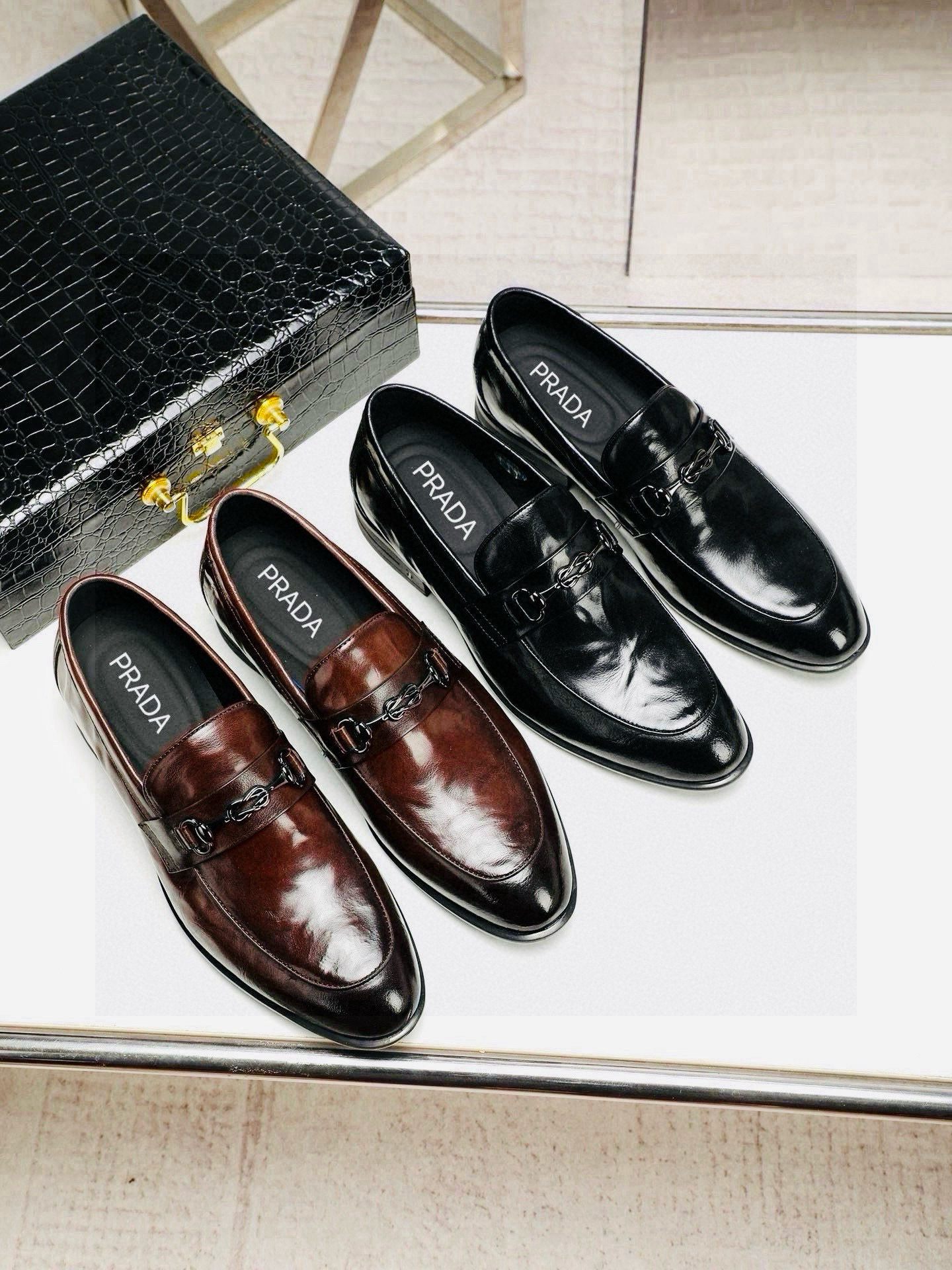 프라다 2컬러 남자 구두