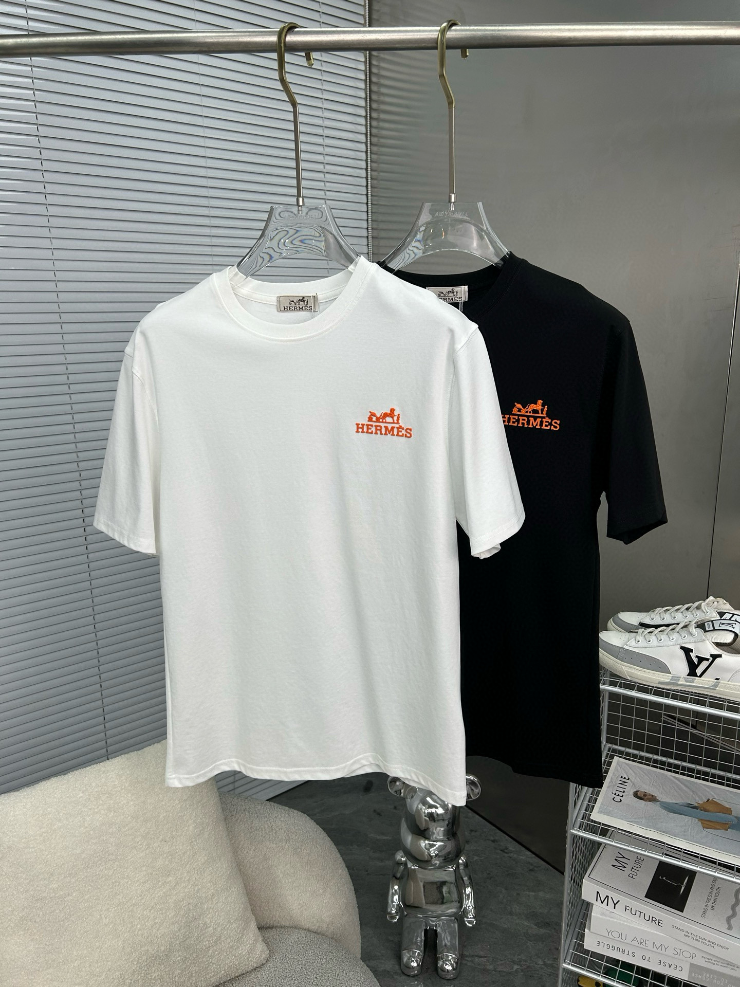 에르메스 2컬러 남자 반팔티