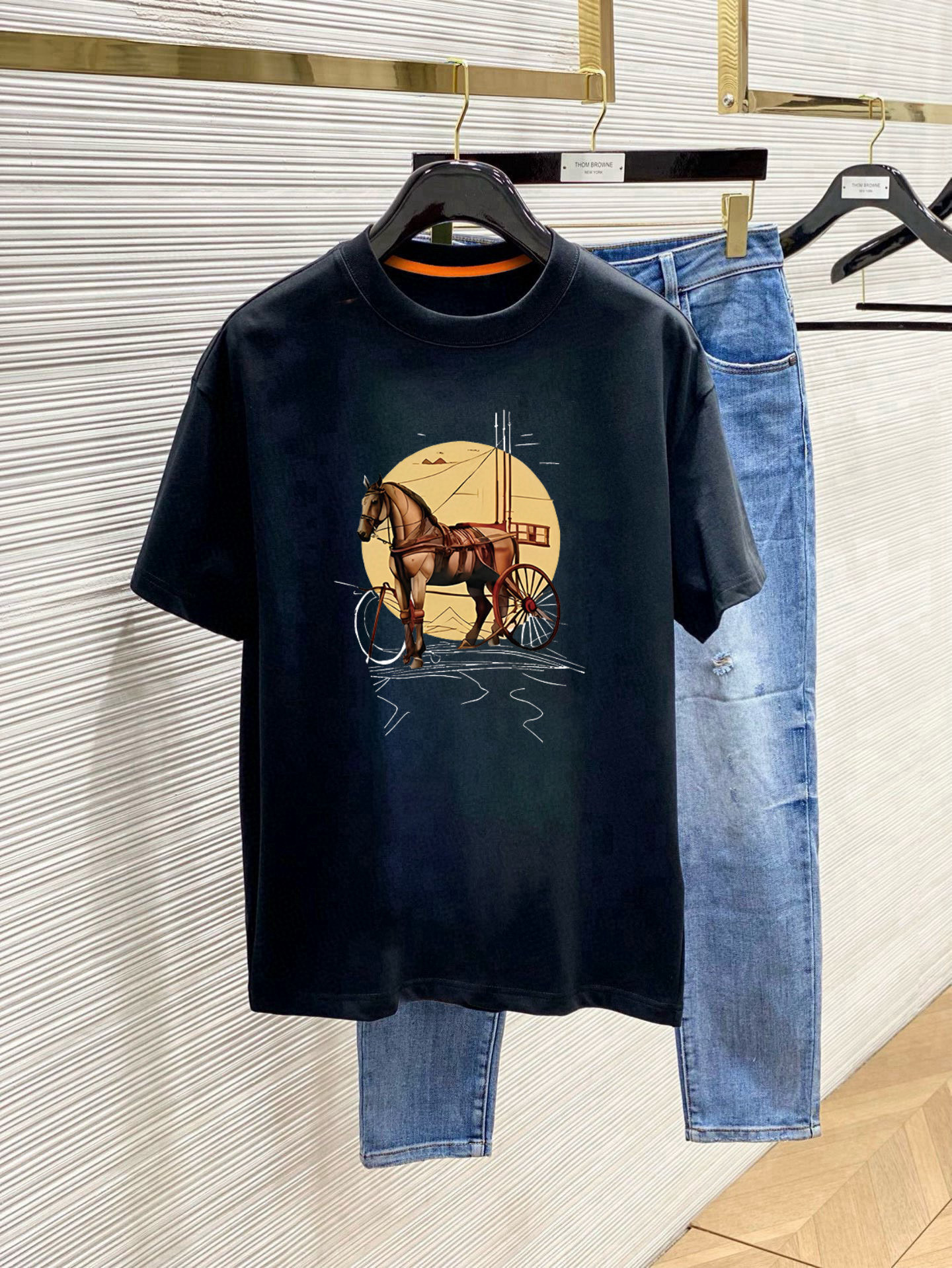 에르메스 2컬러 남자 반팔티