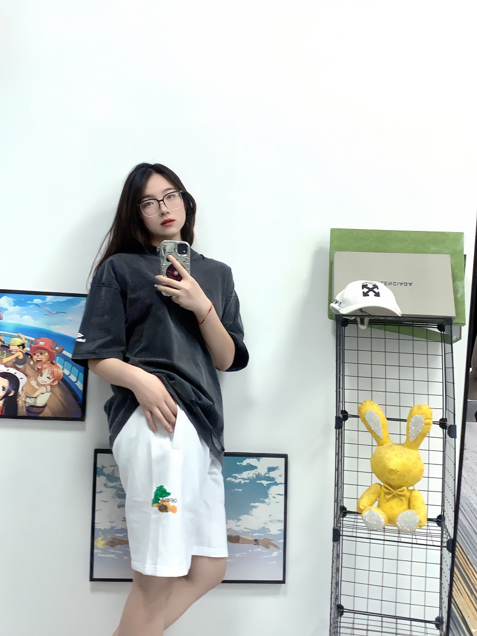 오프화이트 남녀공용 반바지