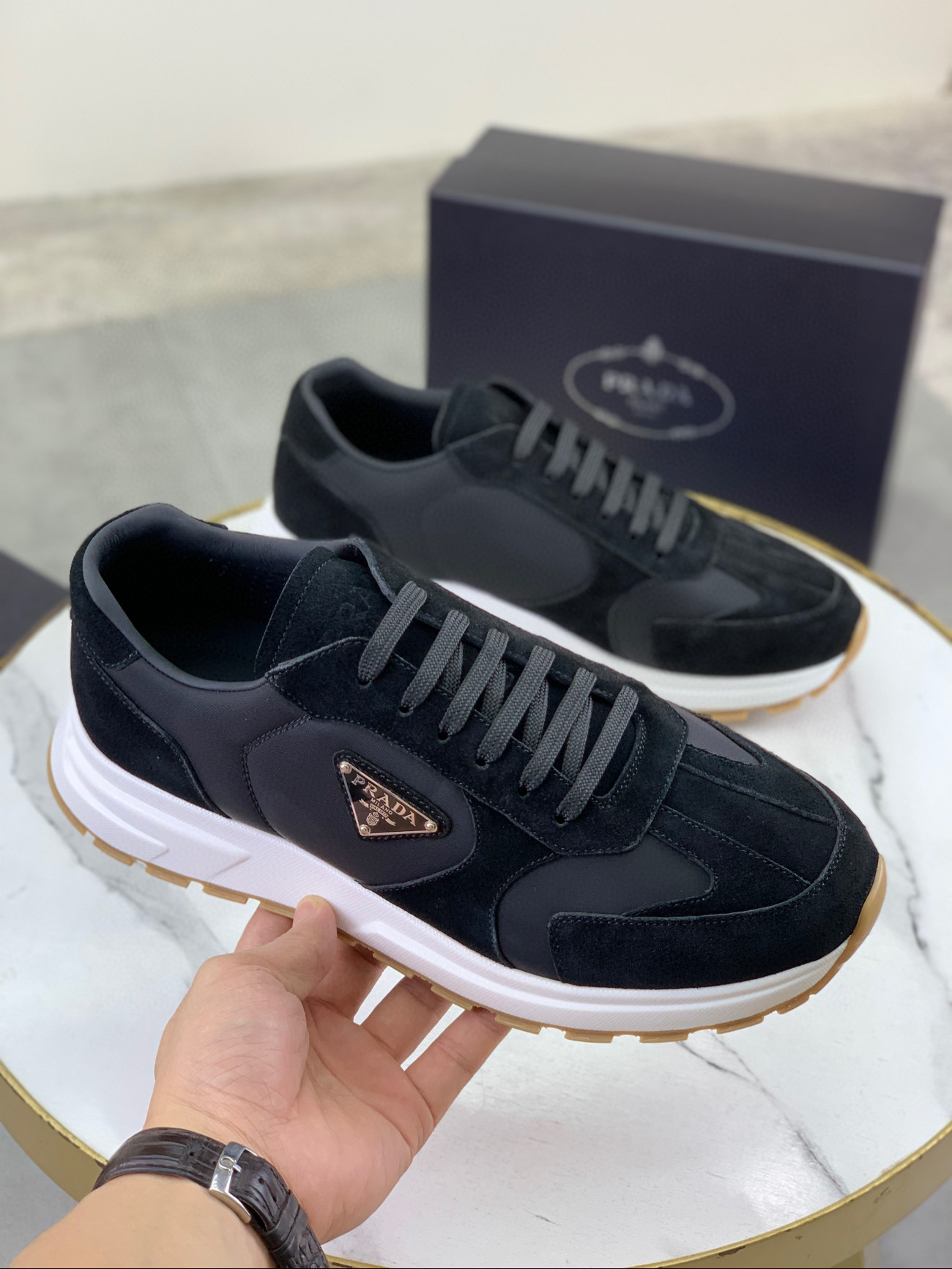 프라다 3.5cm 남자 스니커즈 신발 운동화