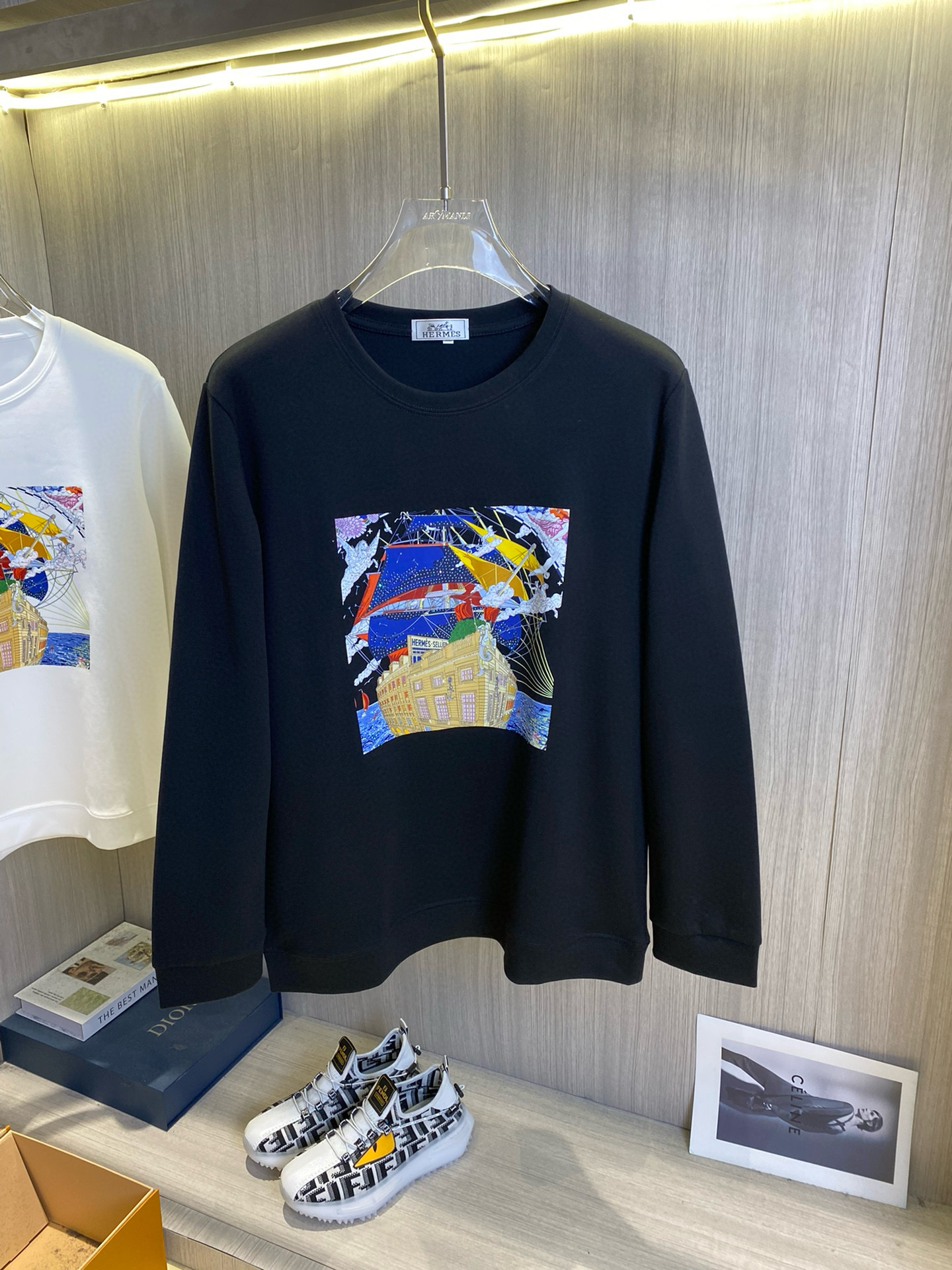 에르메스 2컬러 남자 맨투맨 후드티