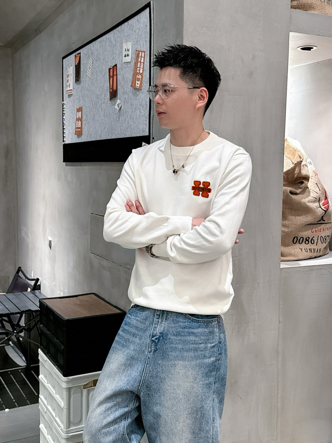 에르메스 남자 니트