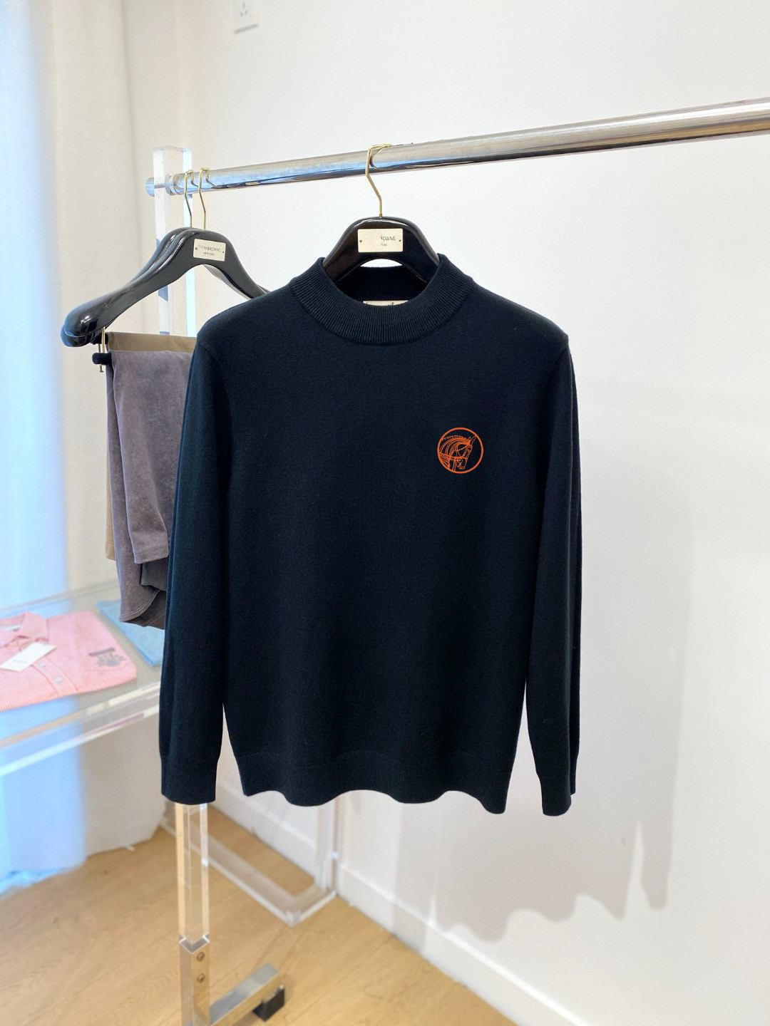 에르메스 2컬러 남자 니트