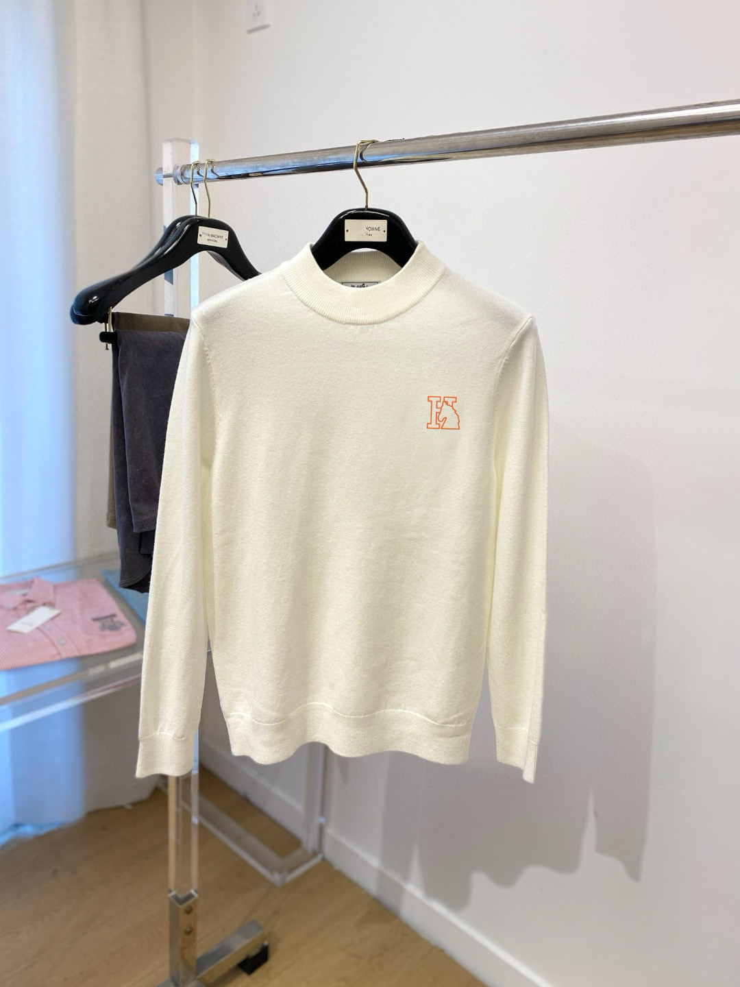 에르메스 2컬러 남자 니트